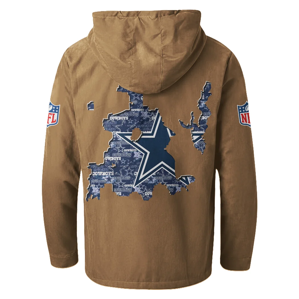 Blue Pride Flannel Hoodie, Warm Fan Flannel Hoodie HVN1466DC - Camel - Image 3