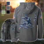 Blue Pride Flannel Hoodie, Warm Fan Flannel Hoodie HVN1466DC - Gray