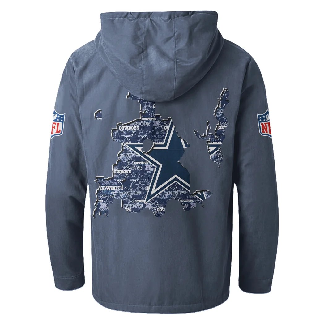 Blue Pride Flannel Hoodie, Warm Fan Flannel Hoodie HVN1466DC - Navy Blue - Image 3