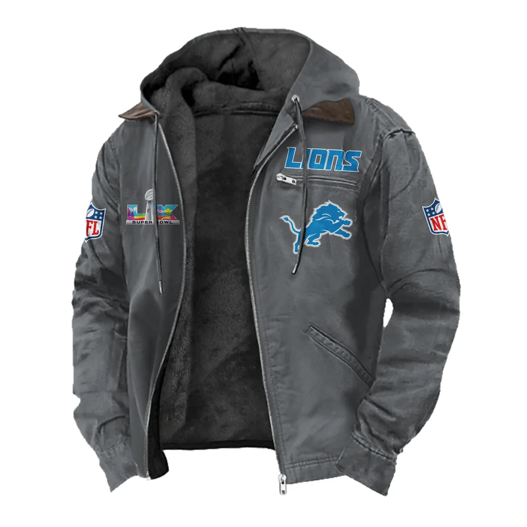 Fan Claw Squad Flannel Hoodie, Cold Game Day Hoodie HVN1466DL - Gray - Image 2