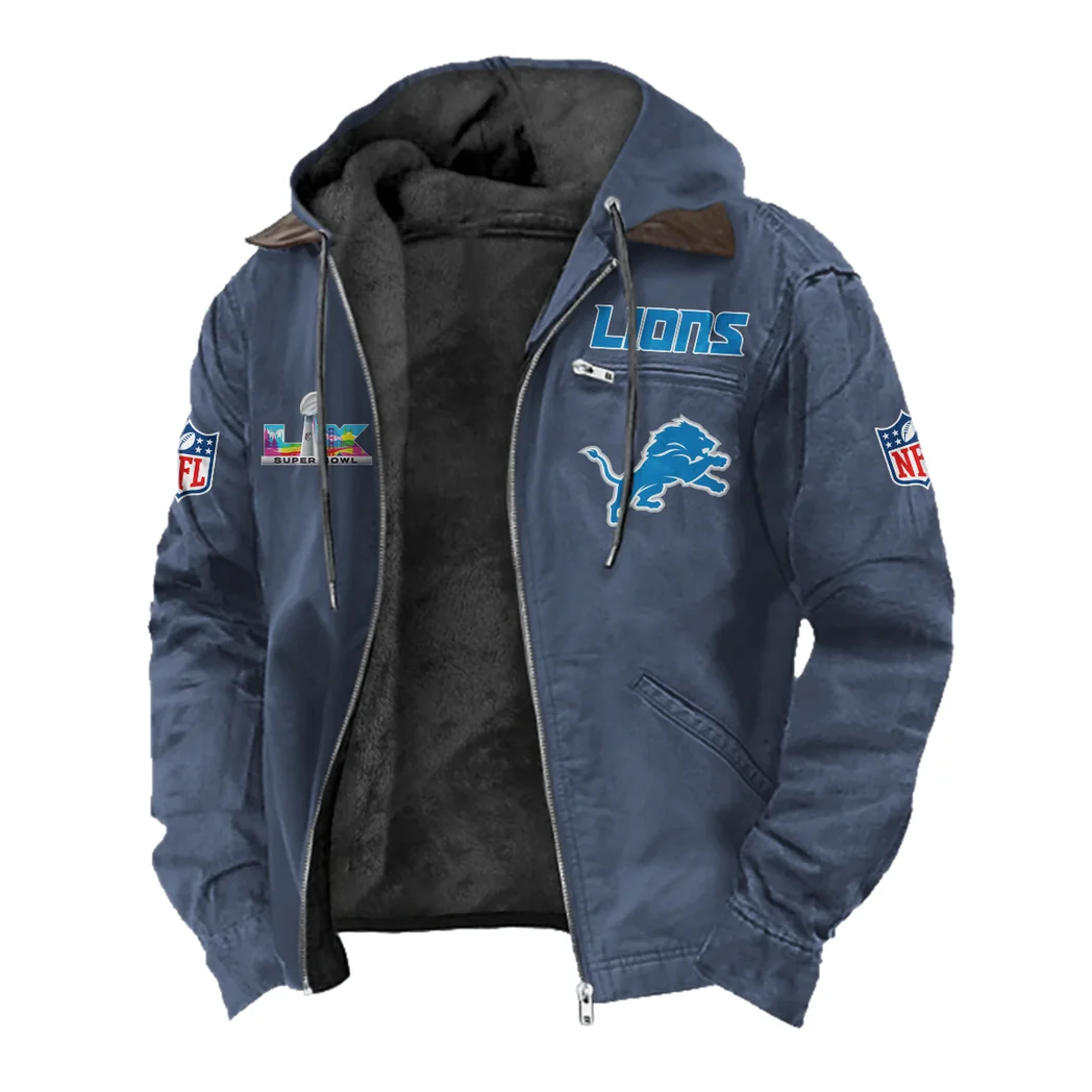 Fan Claw Squad Flannel Hoodie, Cold Game Day Hoodie HVN1466DL - Navy Blue - Image 2
