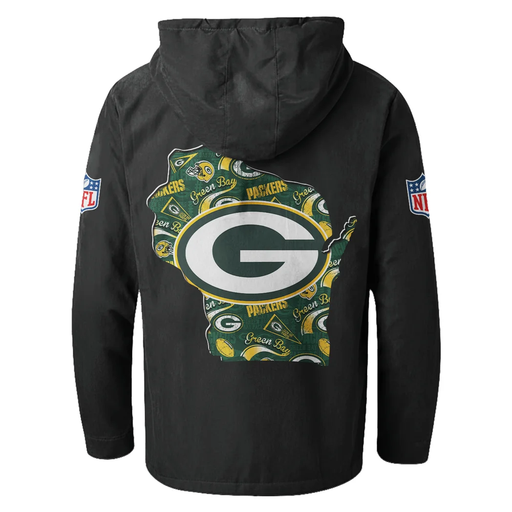 Gold Pride Flannel Hoodie, Supporter Spirit Hooded Flannel HVN1466GP - Black - Image 3