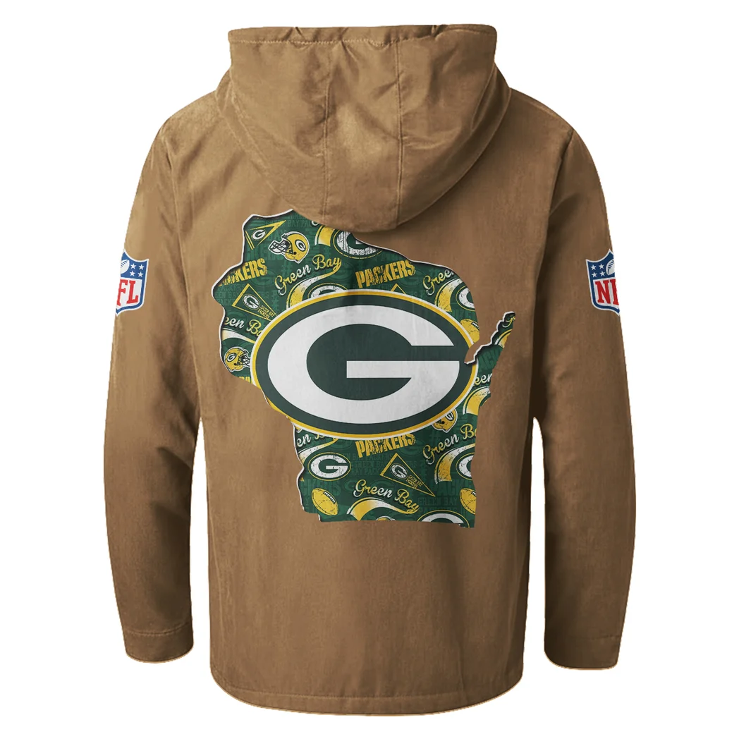 Gold Pride Flannel Hoodie, Supporter Spirit Hooded Flannel HVN1466GP - Camel - Image 3