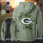 Gold Pride Flannel Hoodie, Supporter Spirit Hooded Flannel HVN1466GP - Light Green