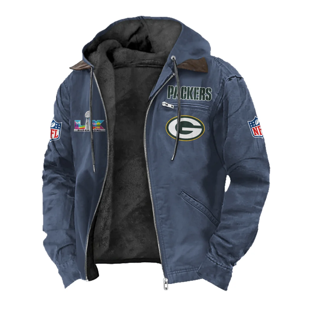 Gold Pride Flannel Hoodie, Supporter Spirit Hooded Flannel HVN1466GP - Navy Blue - Image 2
