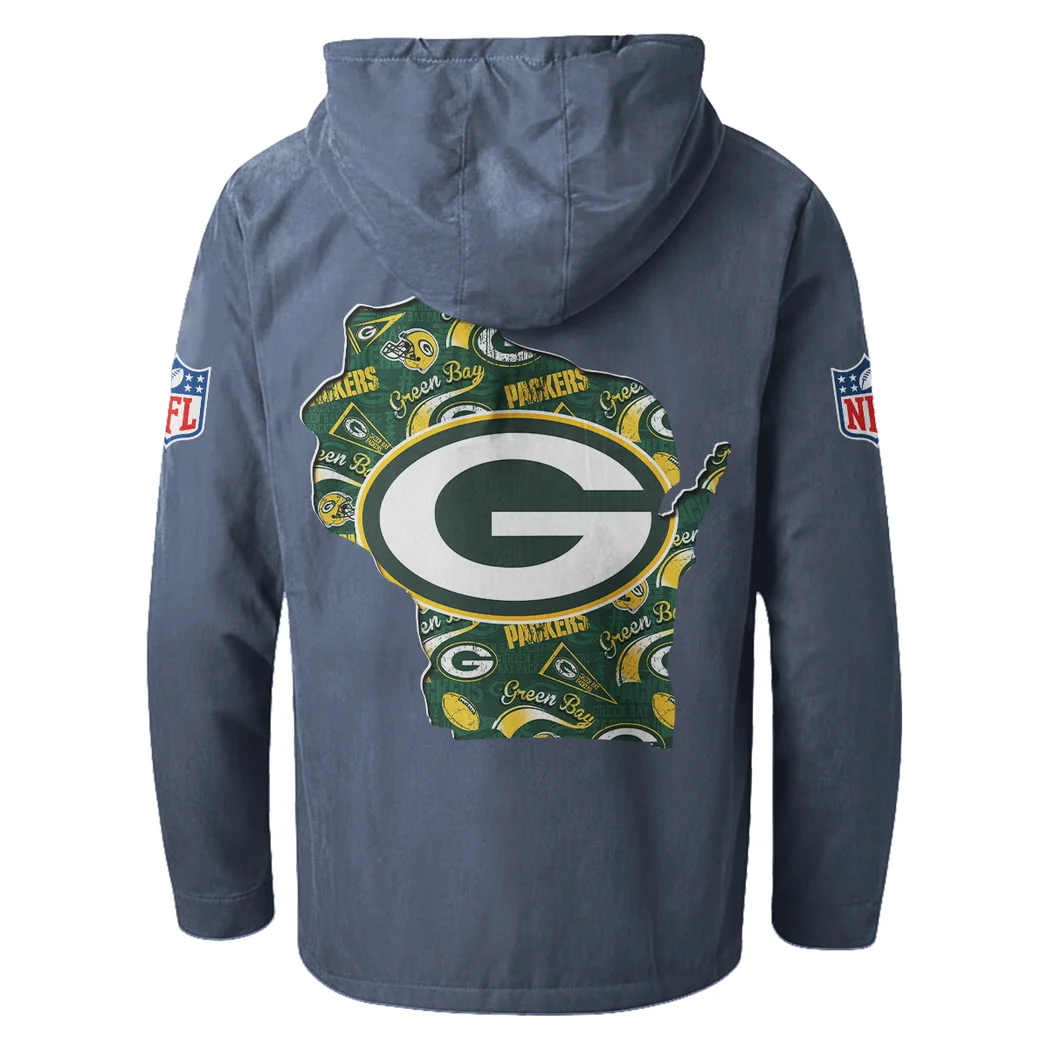 Gold Pride Flannel Hoodie, Supporter Spirit Hooded Flannel HVN1466GP - Navy Blue - Image 3
