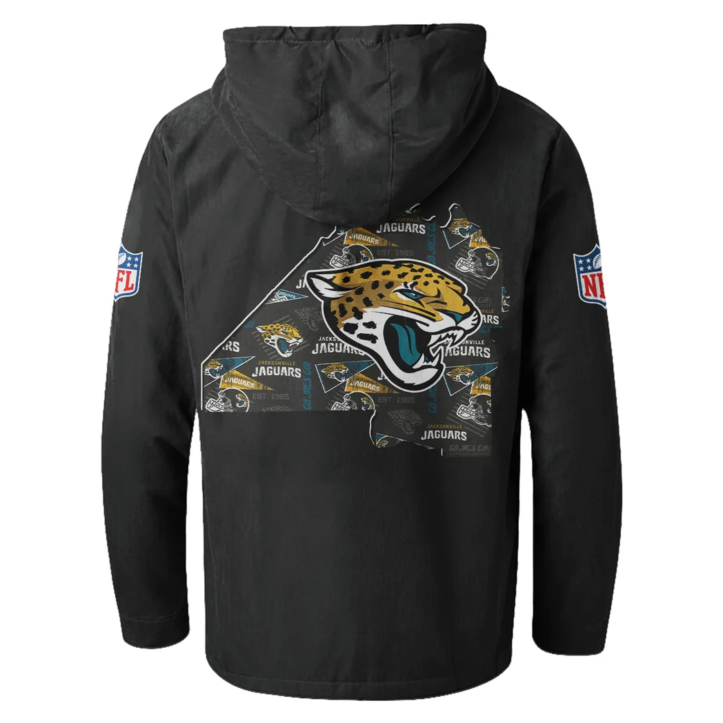 Jaguar Crew Flannel Hoodie, All-Season Fan Hoodie HVN1466JJ - Black - Image 3