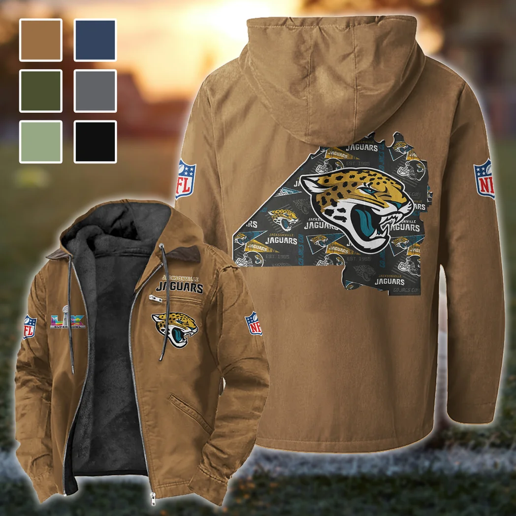 Jaguar Crew Flannel Hoodie, All-Season Fan Hoodie HVN1466JJ - Camel
