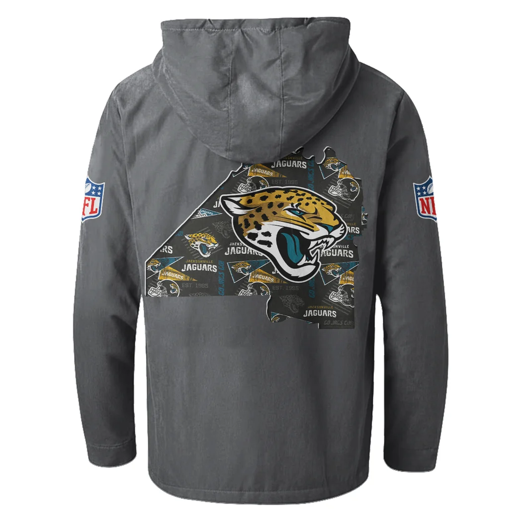 Jaguar Crew Flannel Hoodie, All-Season Fan Hoodie HVN1466JJ - Gray - Image 3
