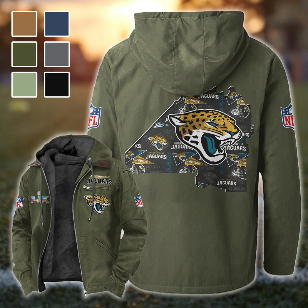 Jaguar Crew Flannel Hoodie, All-Season Fan Hoodie HVN1466JJ - Green