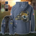 Jaguar Crew Flannel Hoodie, All-Season Fan Hoodie HVN1466JJ - Navy Blue