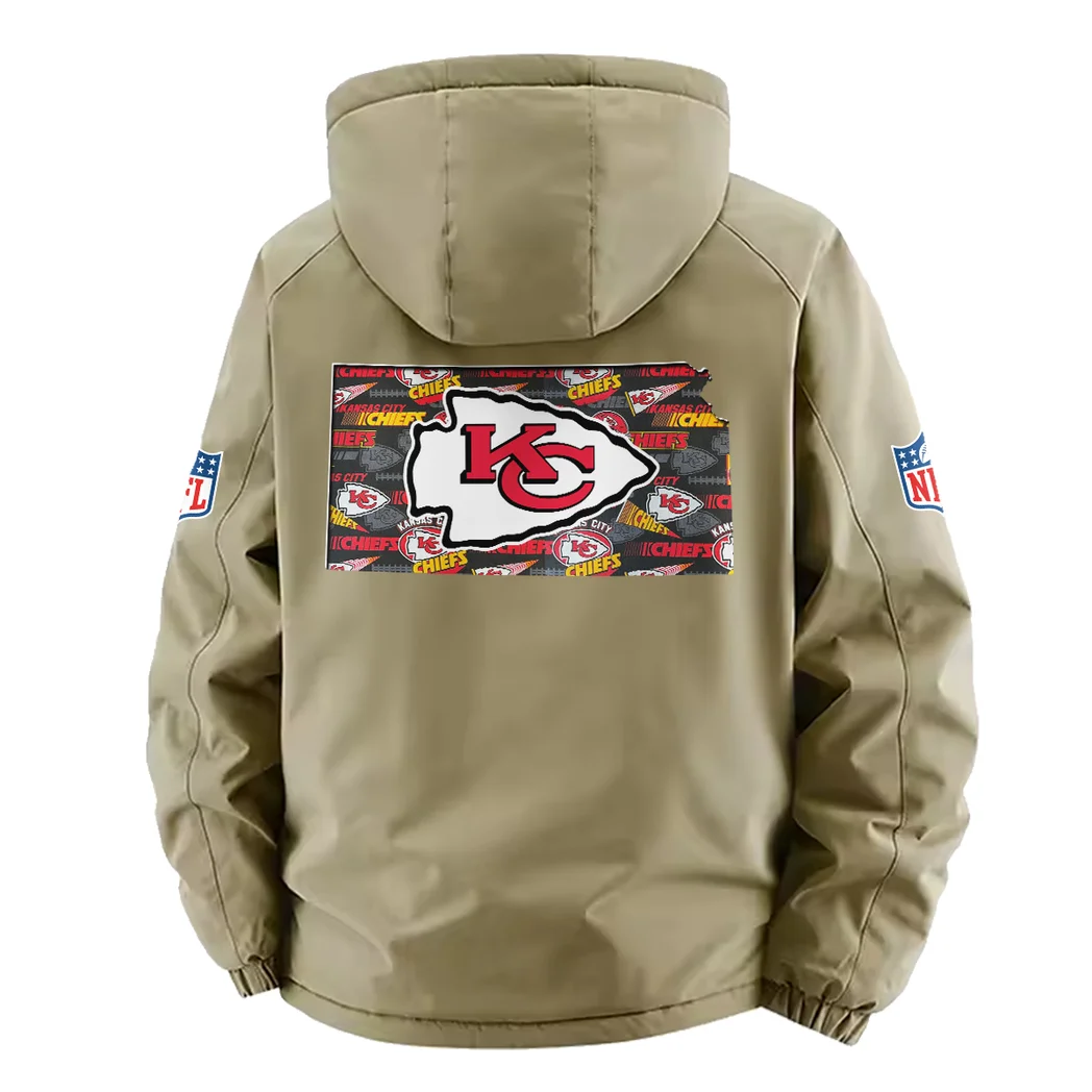 Midnight Rams Fleece Windbreaker Jacket, Cold-Air Cycling Shell HVN1466KC - Khaki - Image 3