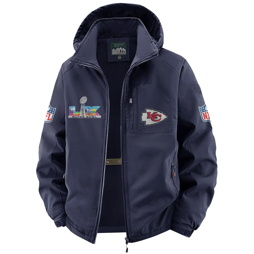 Midnight Rams Fleece Windbreaker Jacket, Cold-Air Cycling Shell HVN1466KC - Navy - Image 2