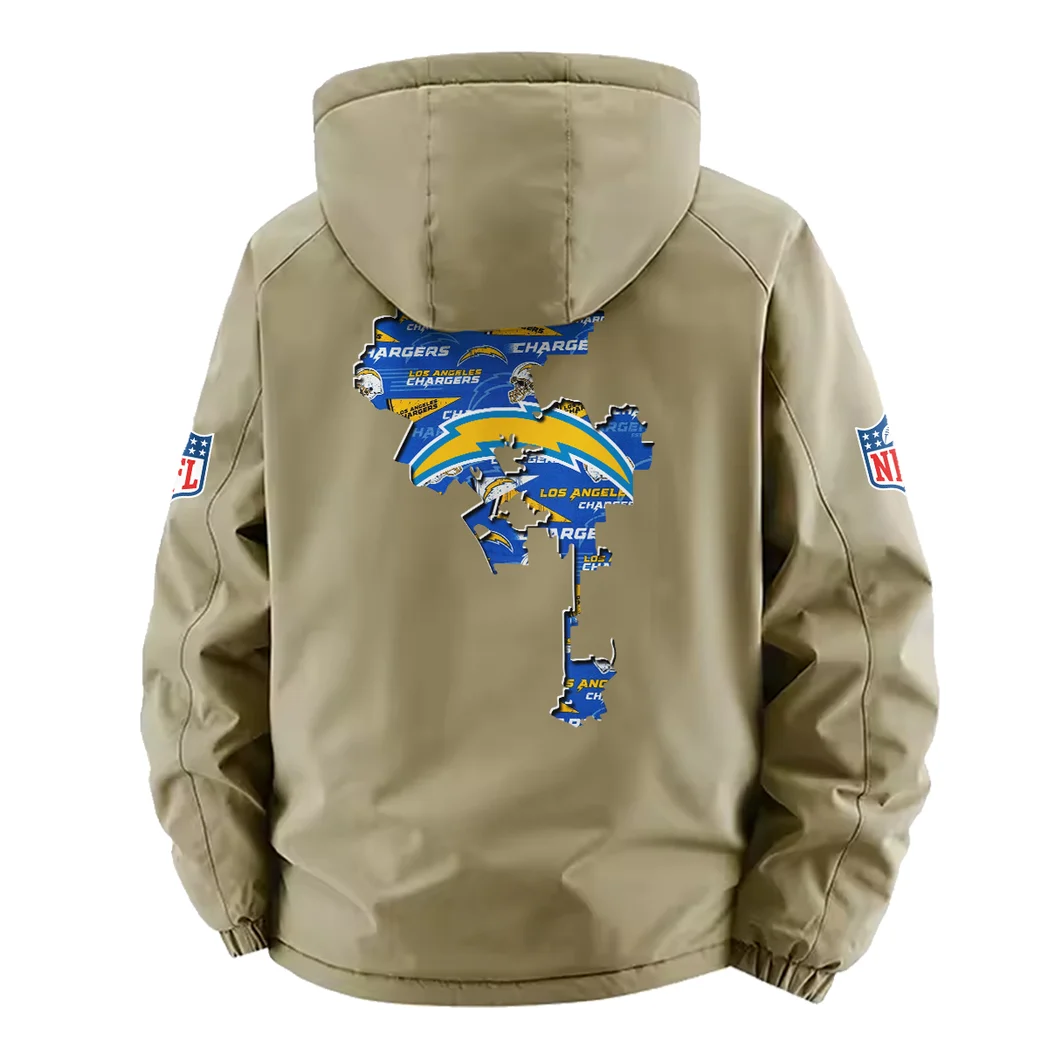 Lightning Fans Fleece Windbreaker Jacket, Mountain Ascent Windbreaker HVN1466LC - Khaki - Image 3