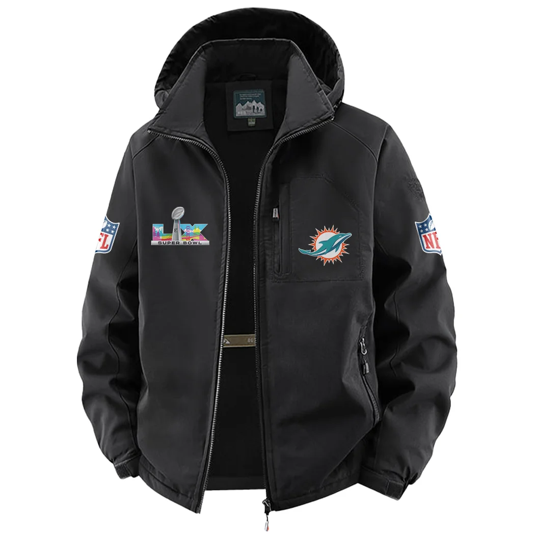 Dolphin Crew Fleece Windbreaker Jacket, Outdoor Activity Defense HVN1466MD - Black - Image 2