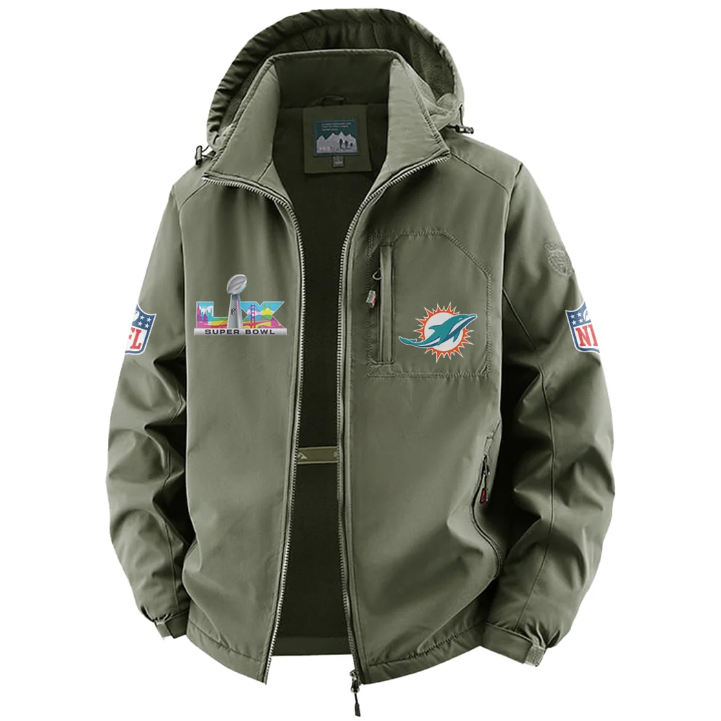 Dolphin Crew Fleece Windbreaker Jacket, Outdoor Activity Defense HVN1466MD - Green - Image 2