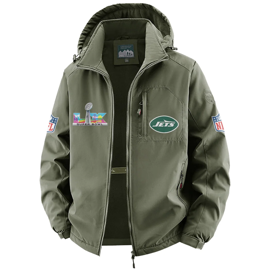 Green Wings Fleece Windbreaker Jacket, Brushed Fleece Wind-Resist Layer HVN1466NJ - Green - Image 2