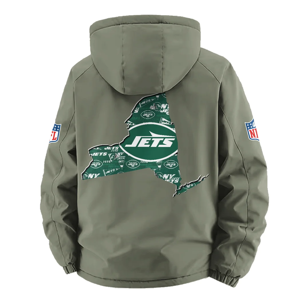 Green Wings Fleece Windbreaker Jacket, Brushed Fleece Wind-Resist Layer HVN1466NJ - Green - Image 3