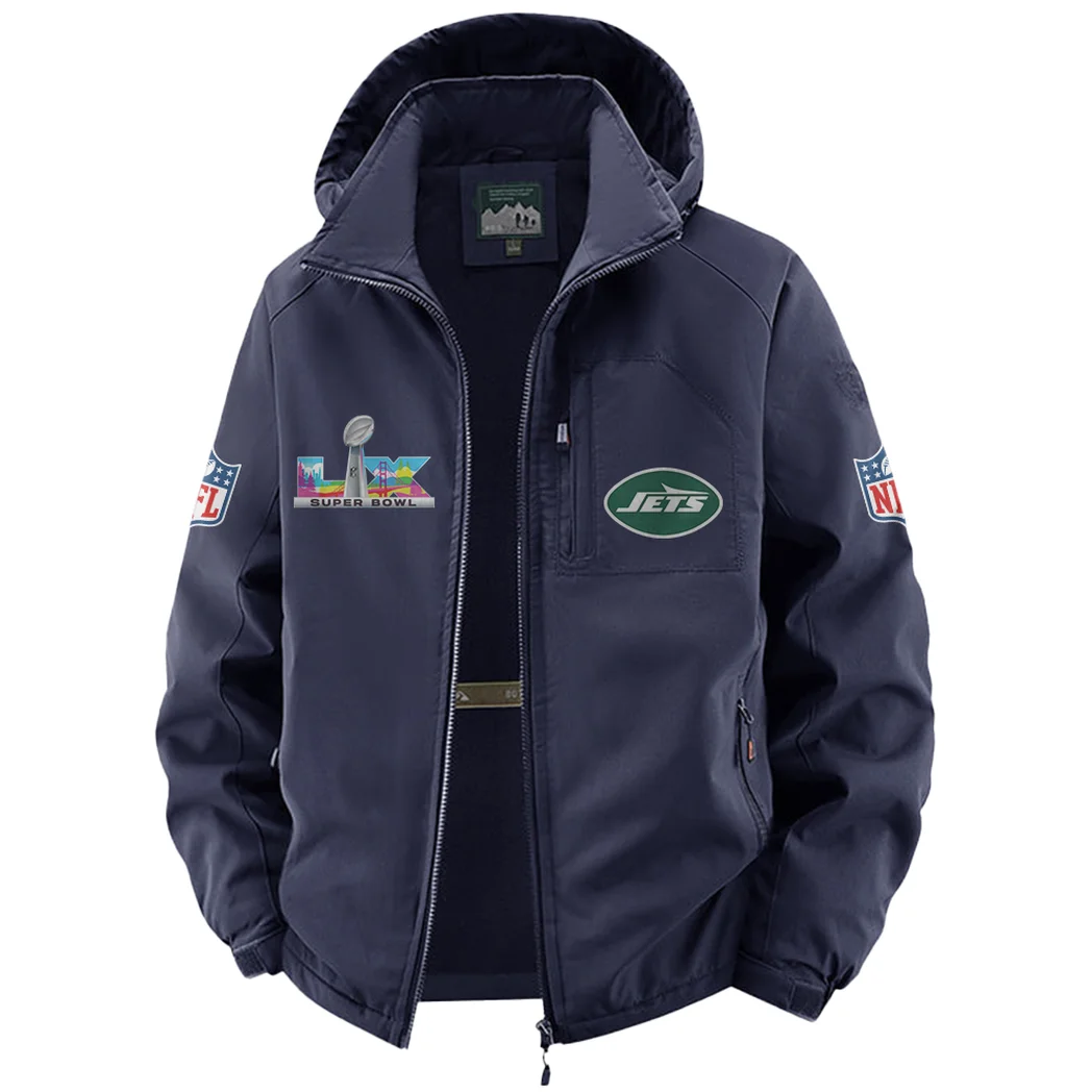 Green Wings Fleece Windbreaker Jacket, Brushed Fleece Wind-Resist Layer HVN1466NJ - Navy - Image 2