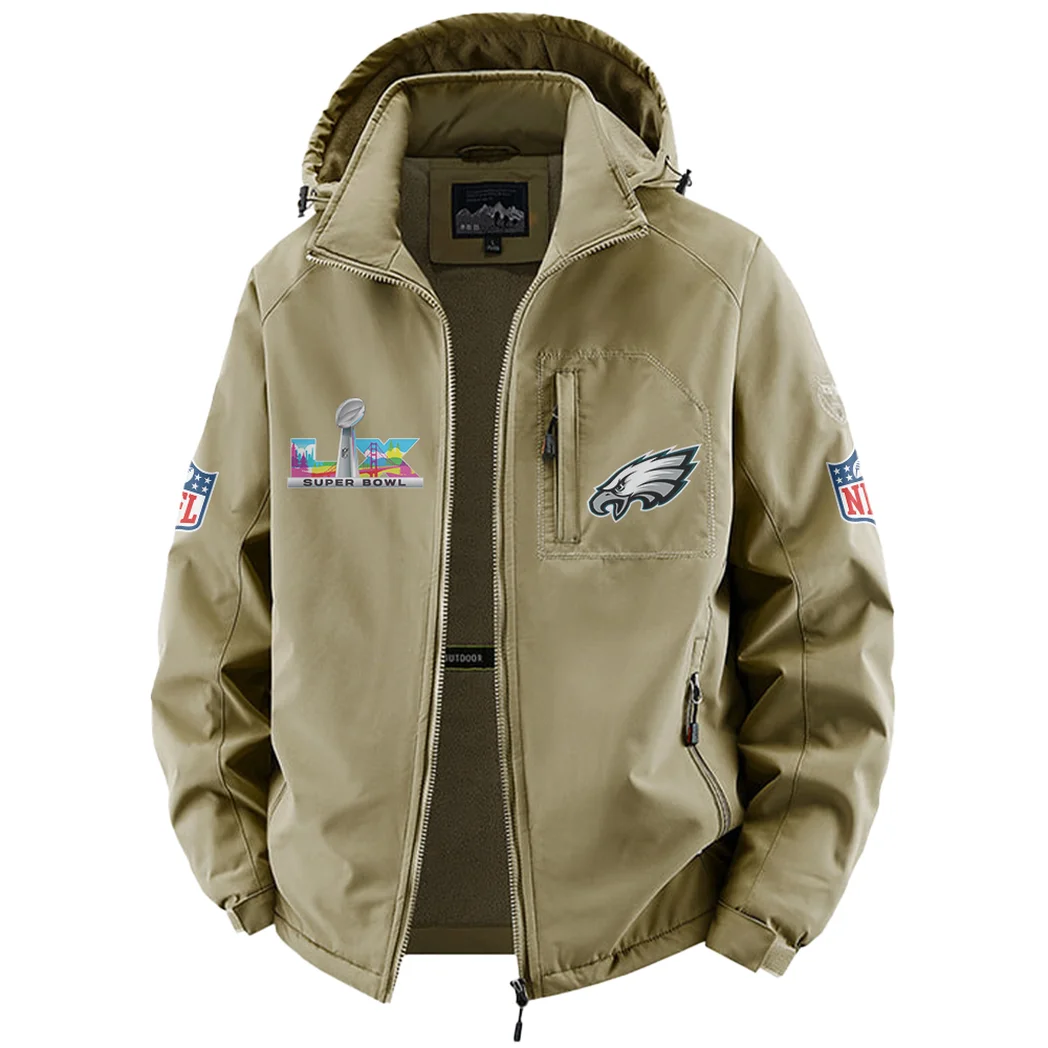 City Squad Fleece Windbreaker Jacket, Midweight Thermal Windbreaker HVN1466PE - Khaki - Image 2