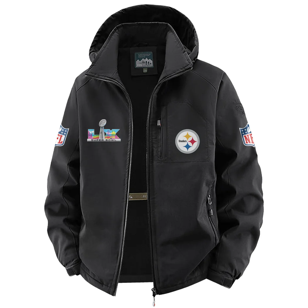 Victory Blades Fleece Windbreaker Jacket, Premium Bonded Fleece HVN1466PS - Black - Image 2