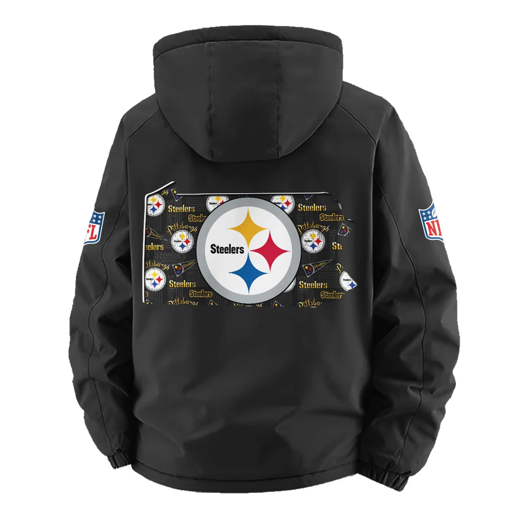 Victory Blades Fleece Windbreaker Jacket, Premium Bonded Fleece HVN1466PS - Black - Image 3