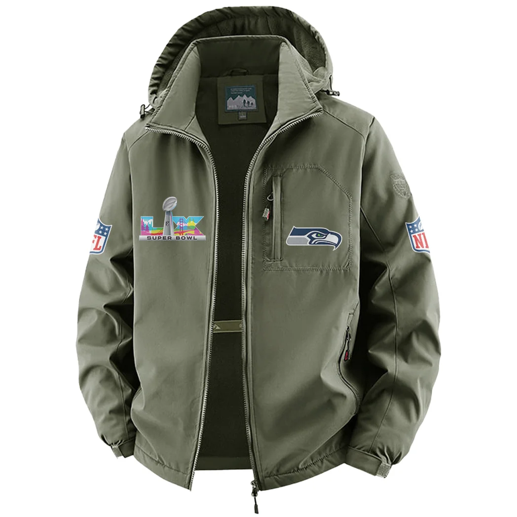 Puget Squad Fleece Windbreaker Jacket, High-Density Windproof Fleece HVN1466SS - Green - Image 2