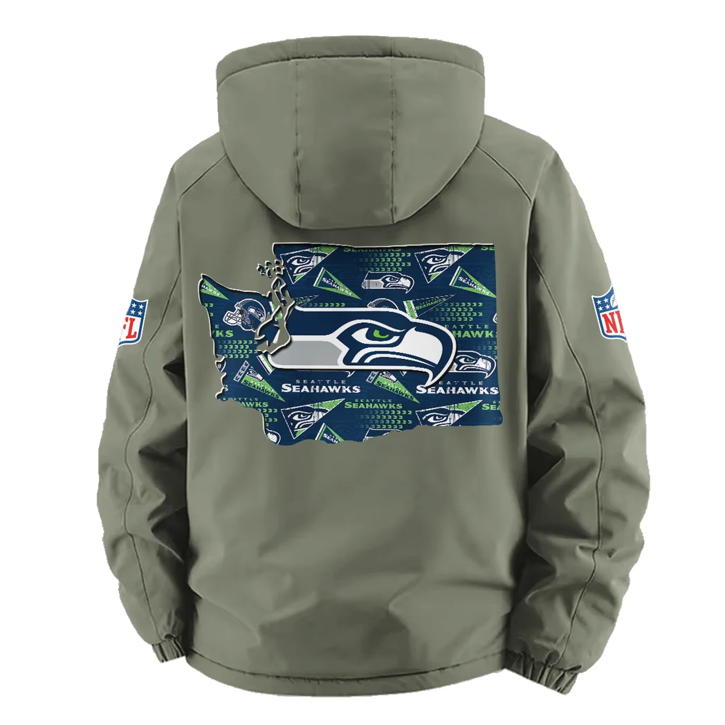 Puget Squad Fleece Windbreaker Jacket, High-Density Windproof Fleece HVN1466SS - Green - Image 3