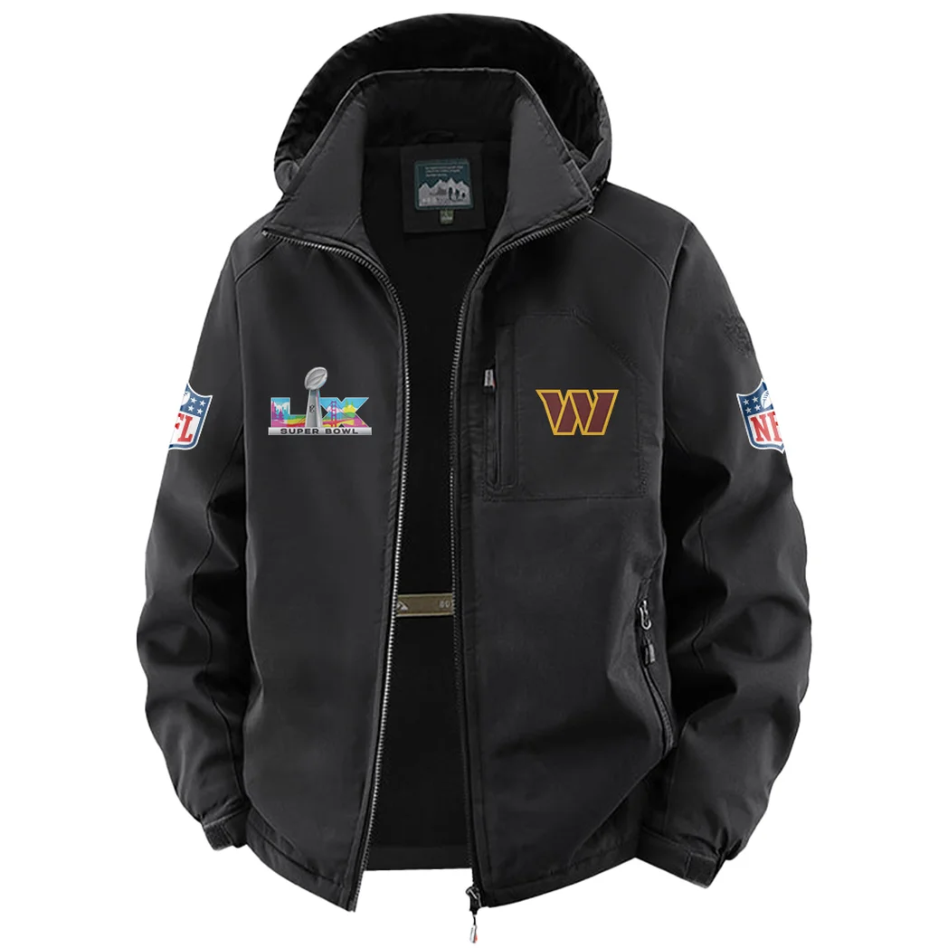 Army Fans Fleece Windbreaker Jacket, Outdoor Activity Defense HVN1466WC - Black - Image 2