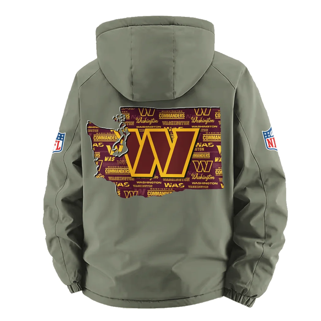 Army Fans Fleece Windbreaker Jacket, Outdoor Activity Defense HVN1466WC - Green - Image 3