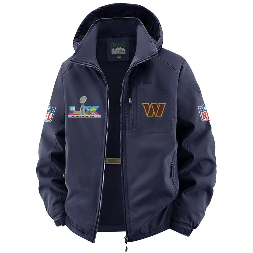 Army Fans Fleece Windbreaker Jacket, Outdoor Activity Defense HVN1466WC - Navy - Image 2