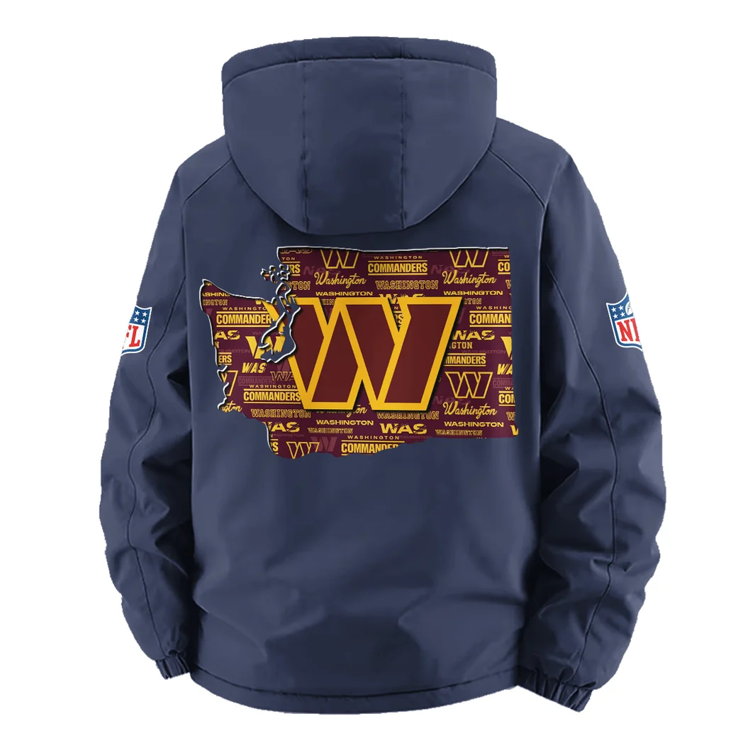 Army Fans Fleece Windbreaker Jacket, Outdoor Activity Defense HVN1466WC - Navy - Image 3
