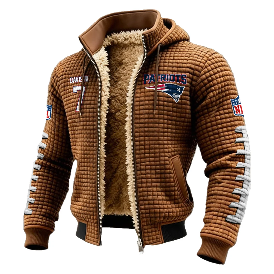 Elite Cornerback Fleece-Lined Hooded Jacket, Elite Athlete Winter Jacket HVN1480CD - brown - Image 2
