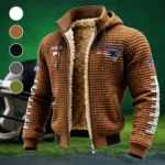 Elite Cornerback Fleece-Lined Hooded Jacket, Elite Athlete Winter Jacket HVN1480CD - brown