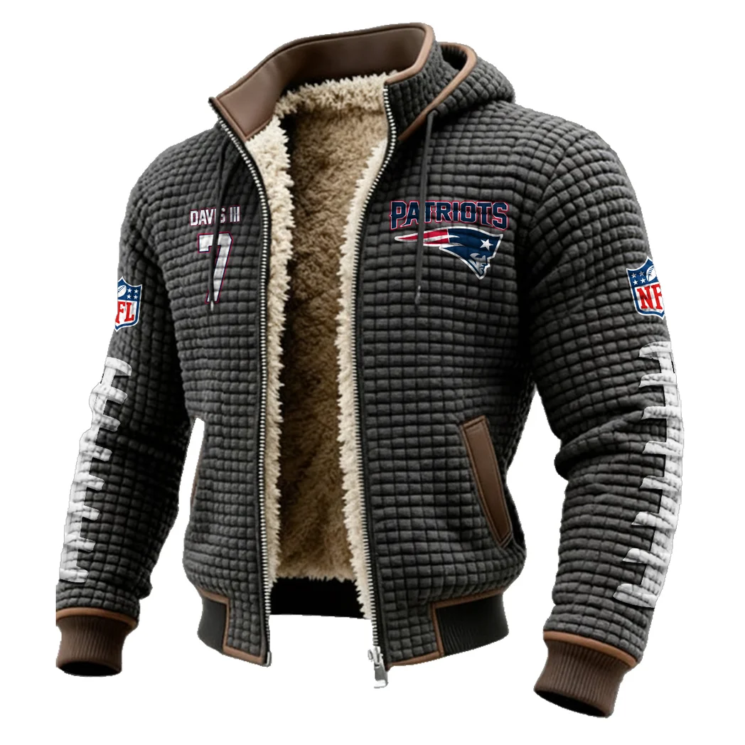 Elite Cornerback Fleece-Lined Hooded Jacket, Elite Athlete Winter Jacket HVN1480CD - Grey - Image 2