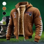 Wide Receiver Fleece-Lined Hooded Jacket, Cold-Snap Defense Jacket HVN1480DM - brown