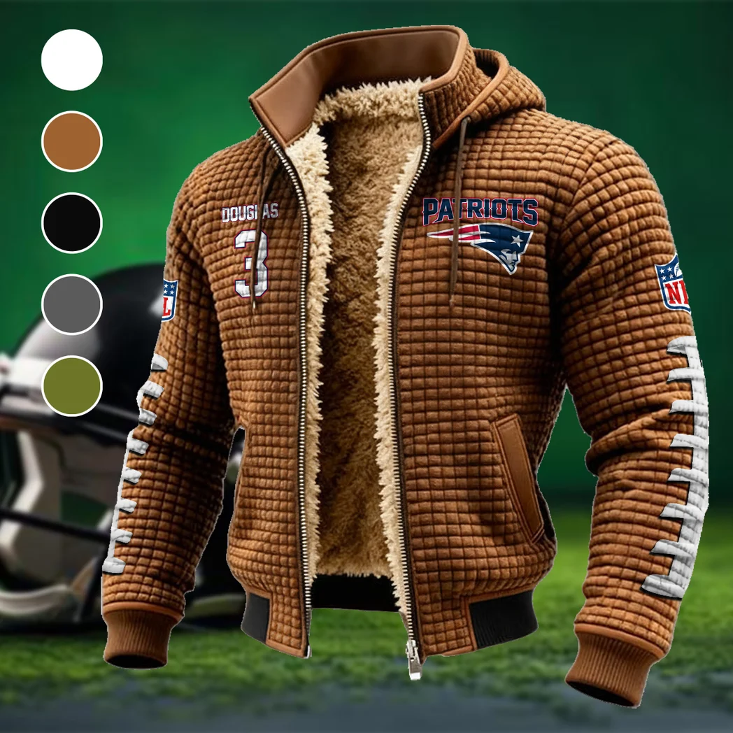 Wide Receiver Fleece-Lined Hooded Jacket, Cold-Snap Defense Jacket HVN1480DM - brown