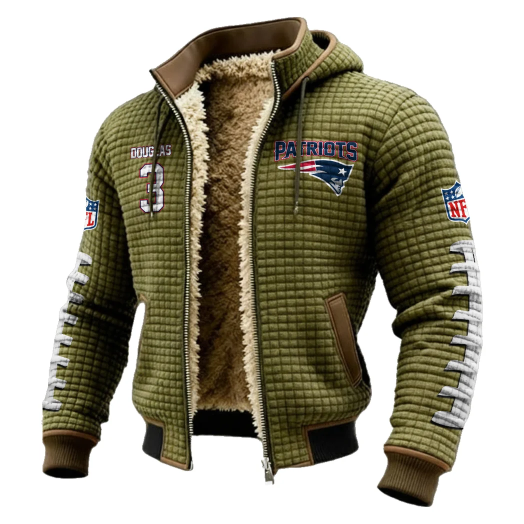 Wide Receiver Fleece-Lined Hooded Jacket, Cold-Snap Defense Jacket HVN1480DM - Green - Image 2
