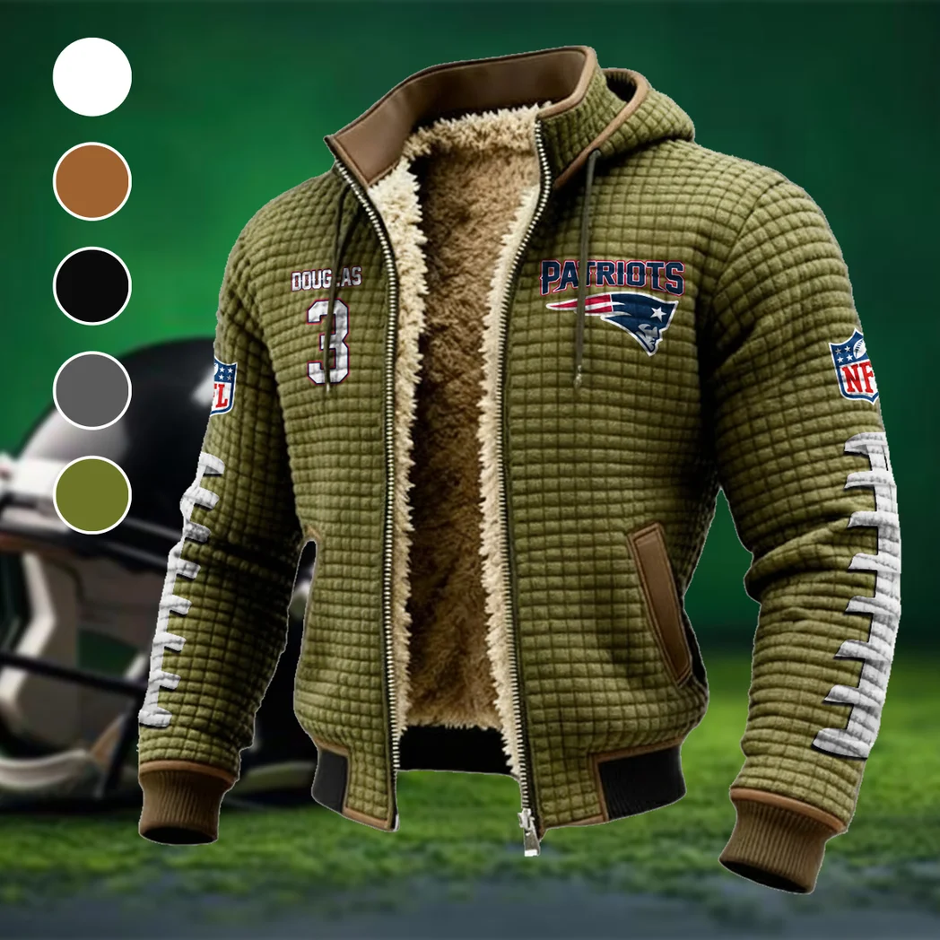 Wide Receiver Fleece-Lined Hooded Jacket, Cold-Snap Defense Jacket HVN1480DM - Green