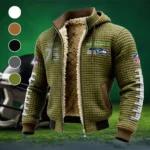 Trench Specialist Fleece-Lined Hooded Jacket, Endurance Sport Thermal Hoody HVN1481AB - Green