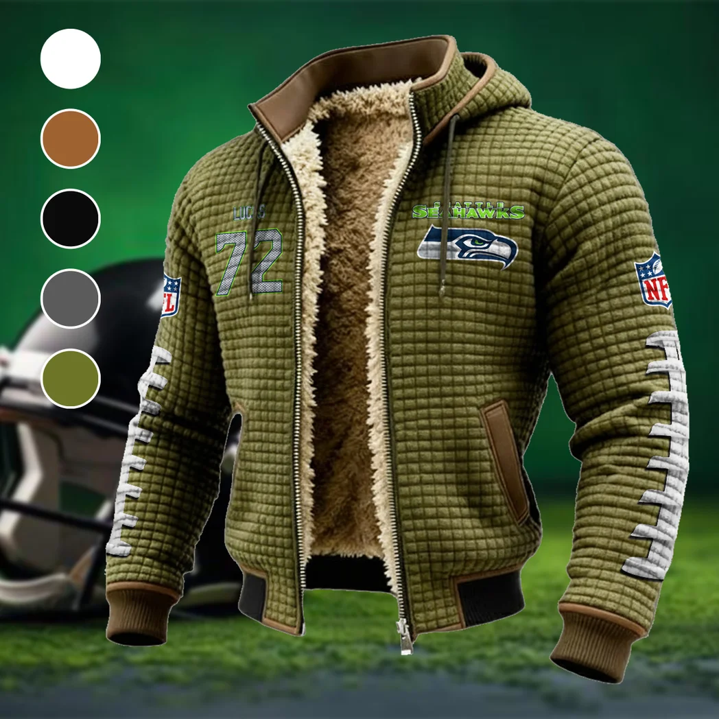 Protection Leader Fleece-Lined Hooded Jacket, Multi-Sport Winter Active Top HVN1481AL - Green