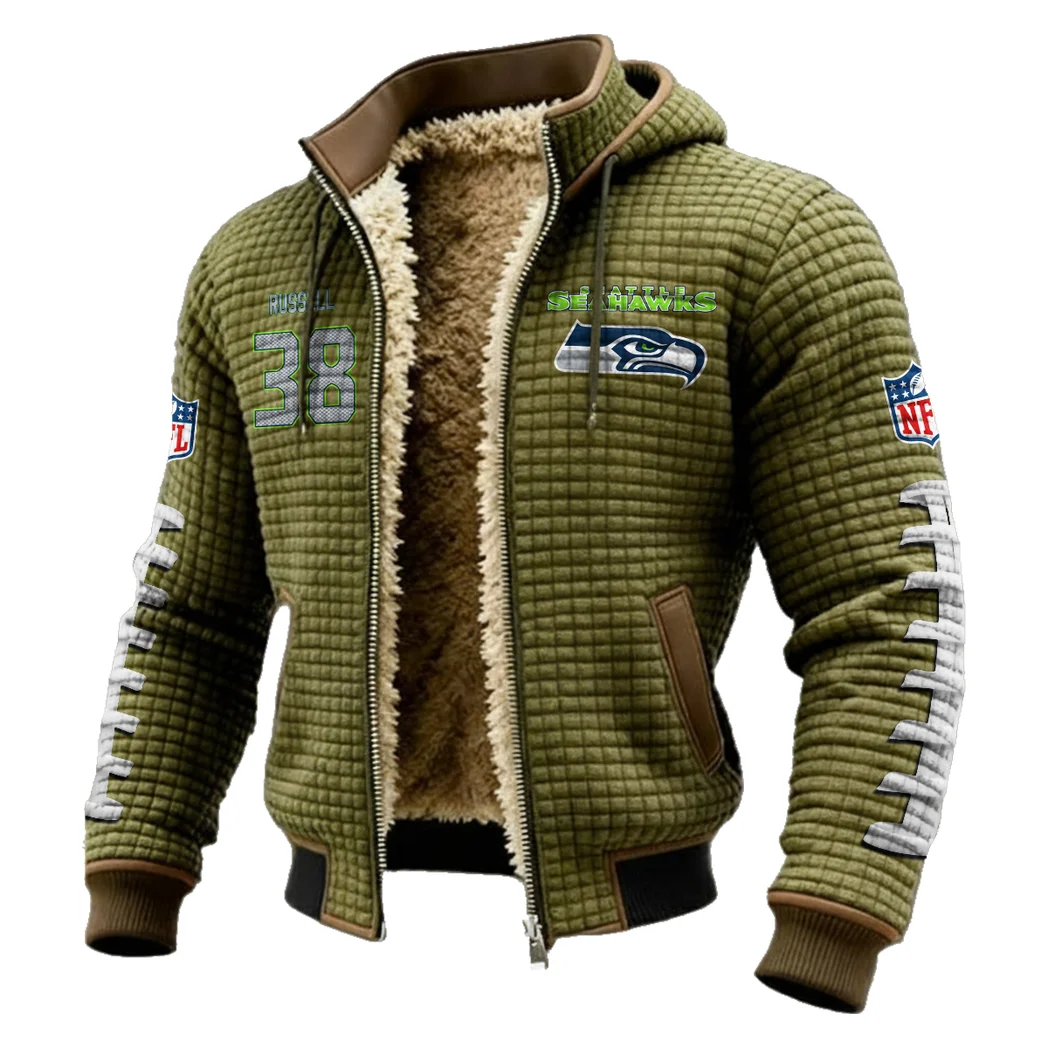 Offensive Depth Fleece-Lined Hooded Jacket, Cross-Training Winter Layer HVN1481BR - Green - Image 2