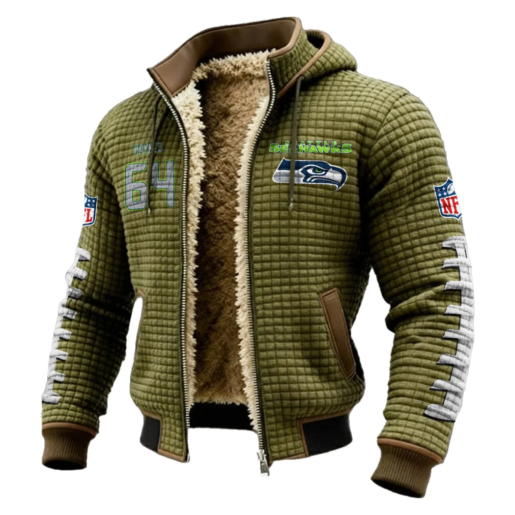 Line Force Fleece-Lined Hooded Jacket, Elite Athlete Winter Jacket HVN1481CH - Green - Image 2