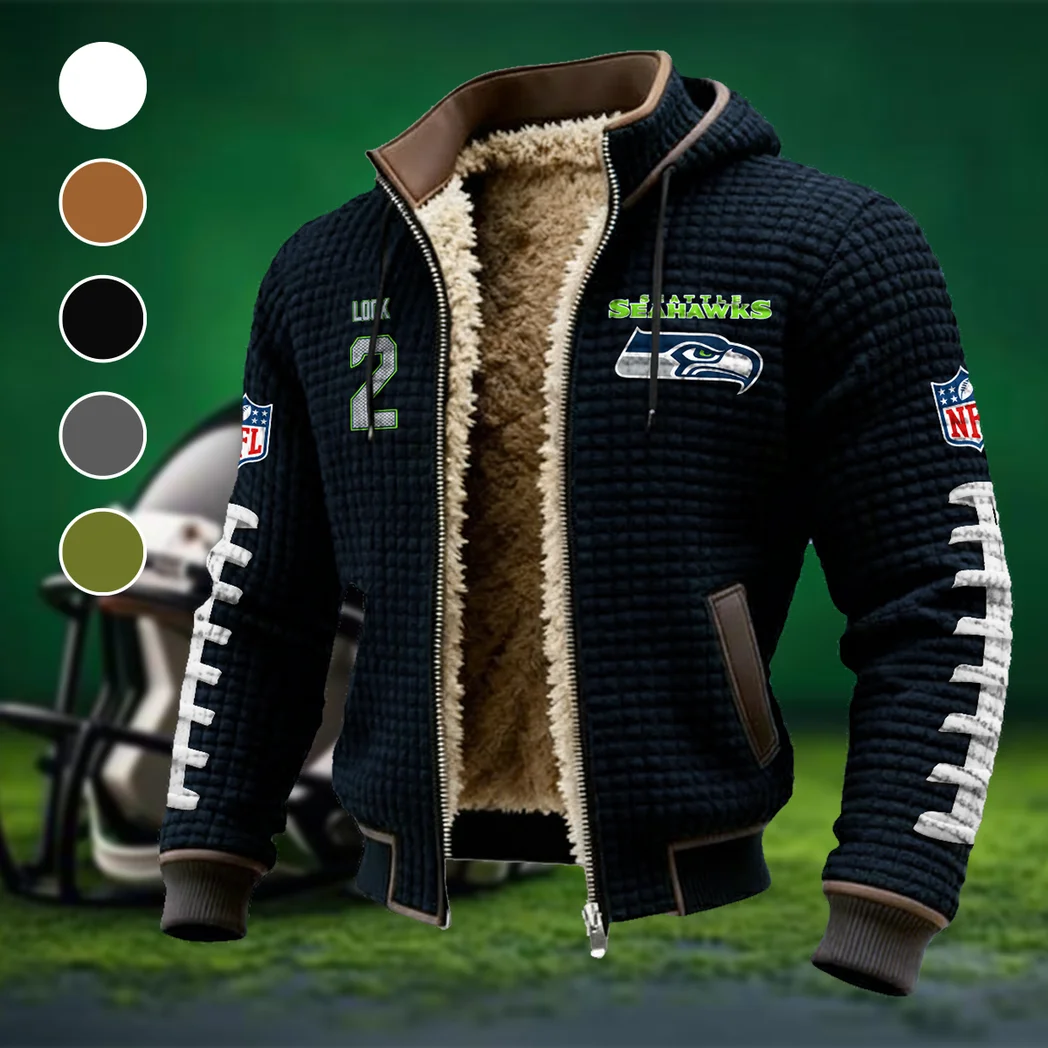 QB Veteran Fleece-Lined Hooded Jacket, Elemental Guard Sport Jacket HVN1481DL - Black