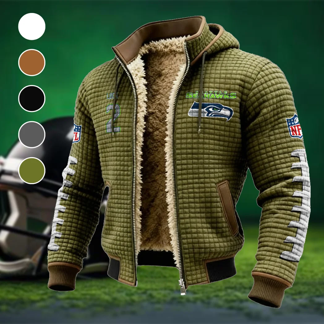 QB Veteran Fleece-Lined Hooded Jacket, Elemental Guard Sport Jacket HVN1481DL - Green