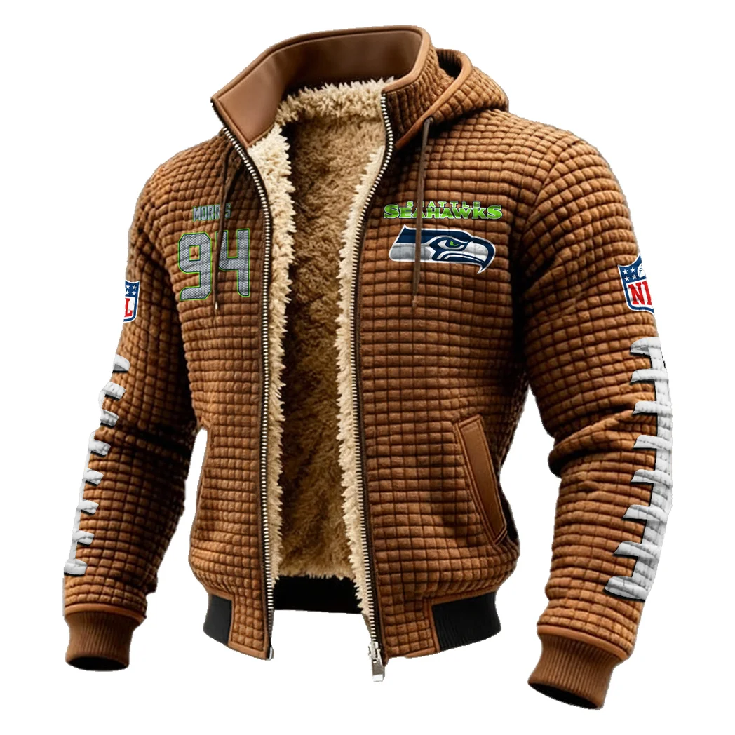Defensive End Fleece-Lined Hooded Jacket, All-Mountain Hooded Fleece HVN1481MM - brown - Image 2