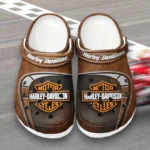 V-Twin Bike Lover’s All Over Print Clog, Slip-On Shoes for Daily Comfort and Garage Style CAR183 - Brown