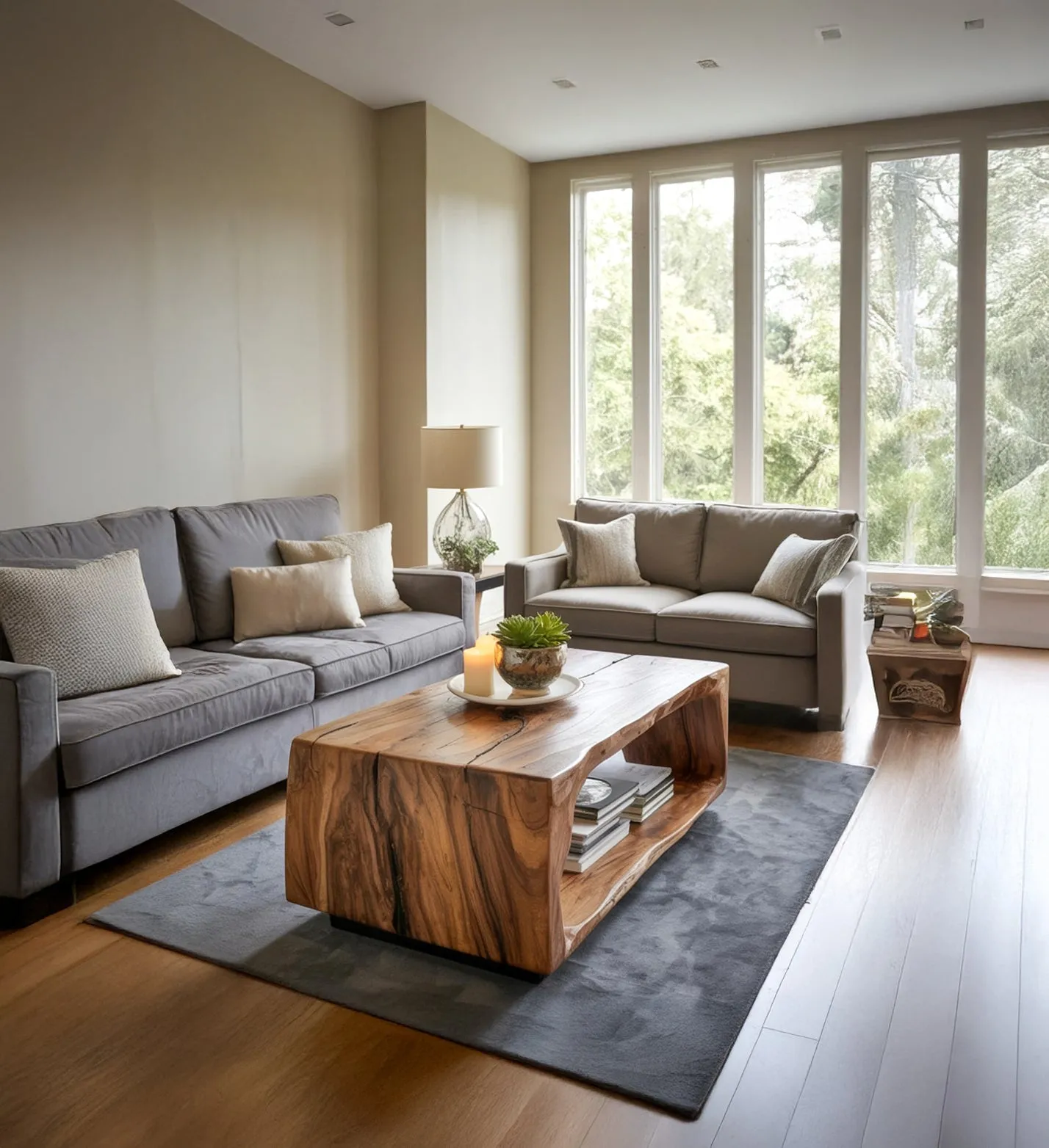 Walnut Slab Coffee Table Live Edge Handcrafted Modern Profile - Image 2