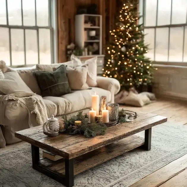 Solid Wood Live Edge Coffee Table Metal Leg Frame Handmade